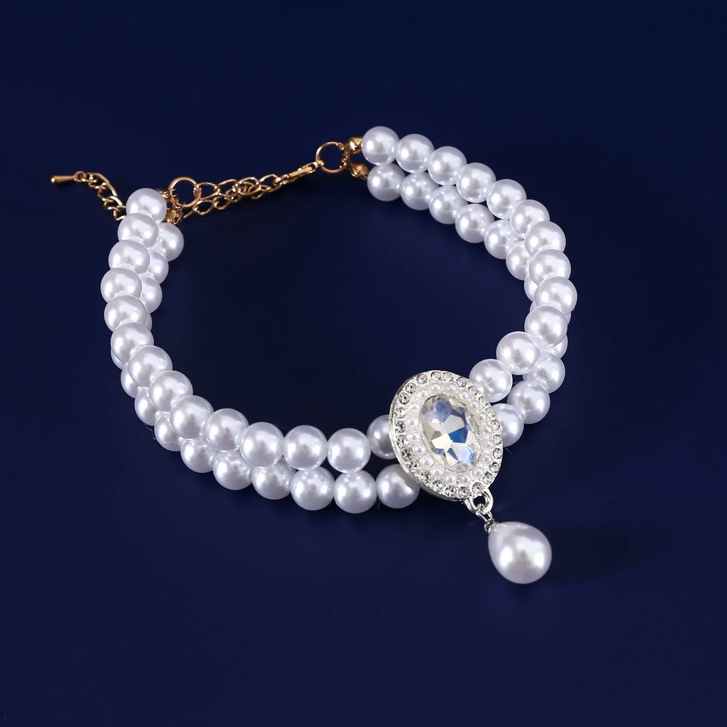 Adjustable Dog Cat Pearl Necklace Collar