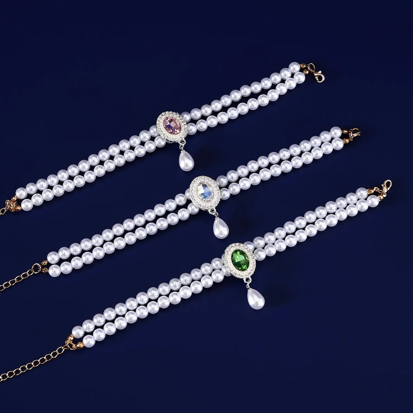 Adjustable Dog Cat Pearl Necklace Collar