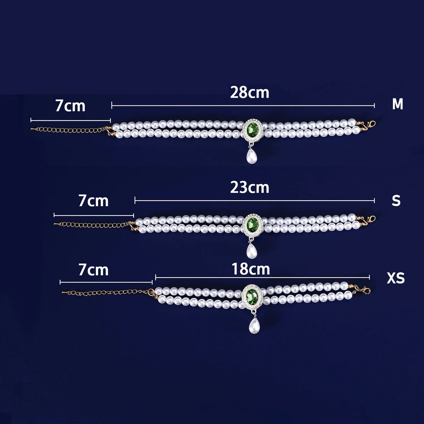 Adjustable Dog Cat Pearl Necklace Collar