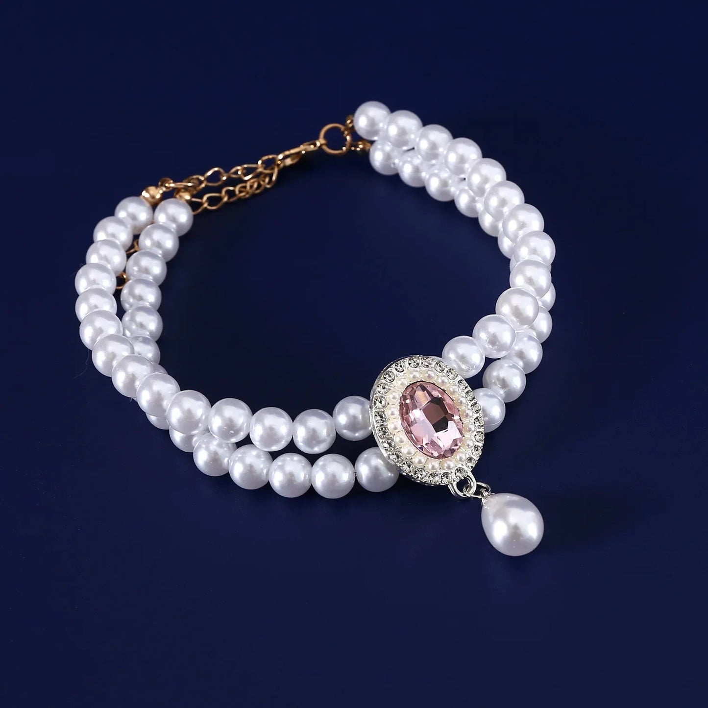 Adjustable Dog Cat Pearl Necklace Collar